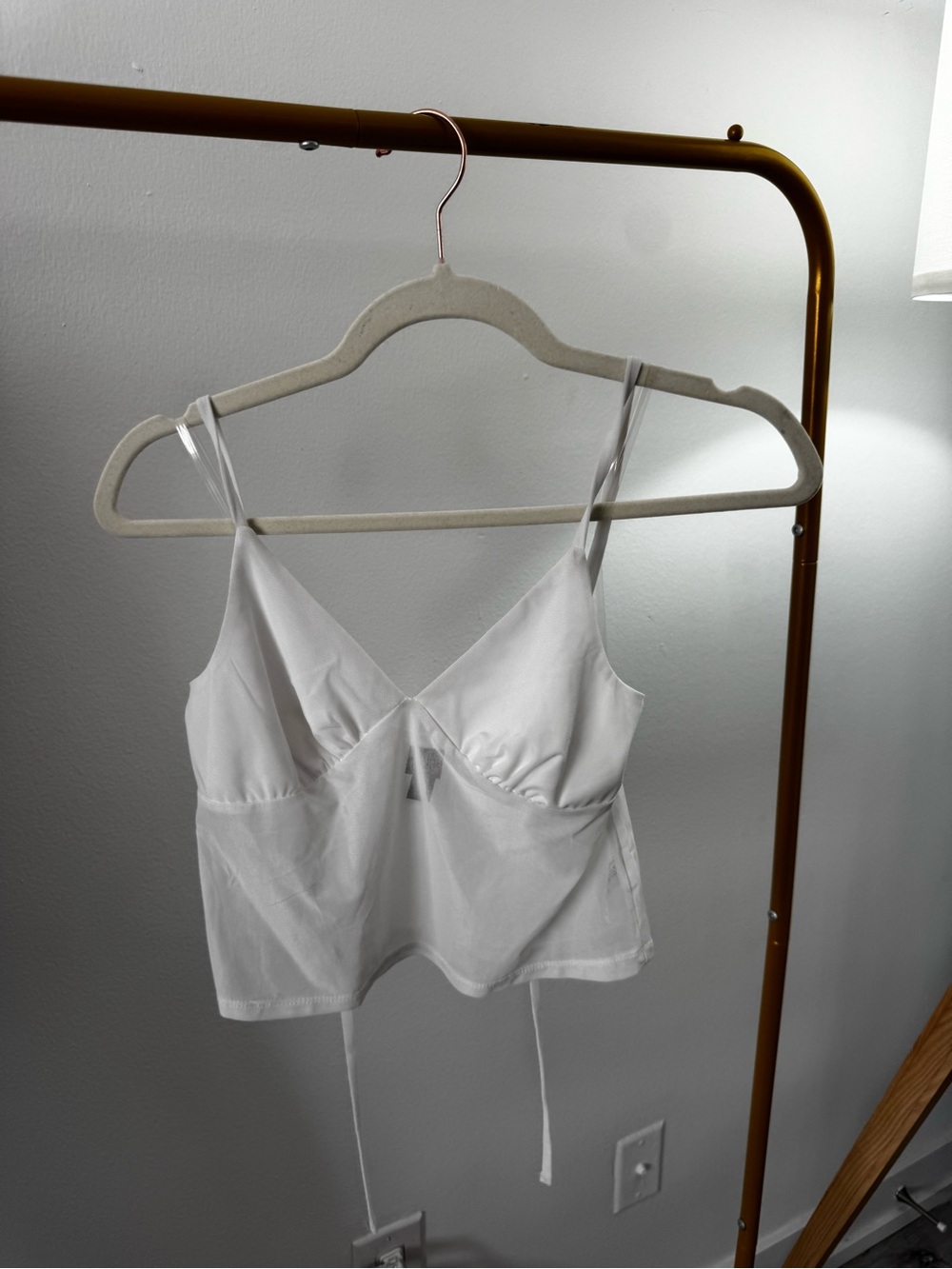 wild fable White Satin-Look Crop Camisole